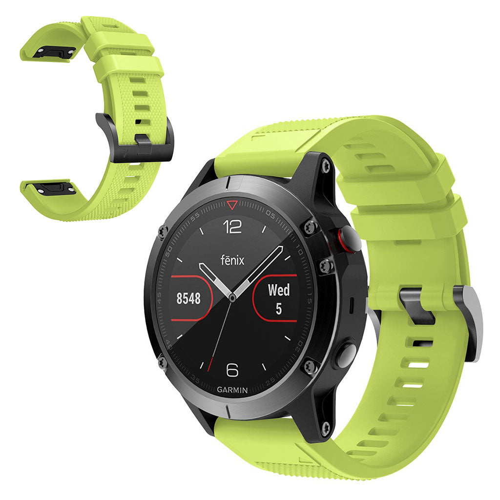 Super sejt Garmin Fenix 5 Silikone Rem - Grøn#serie_8