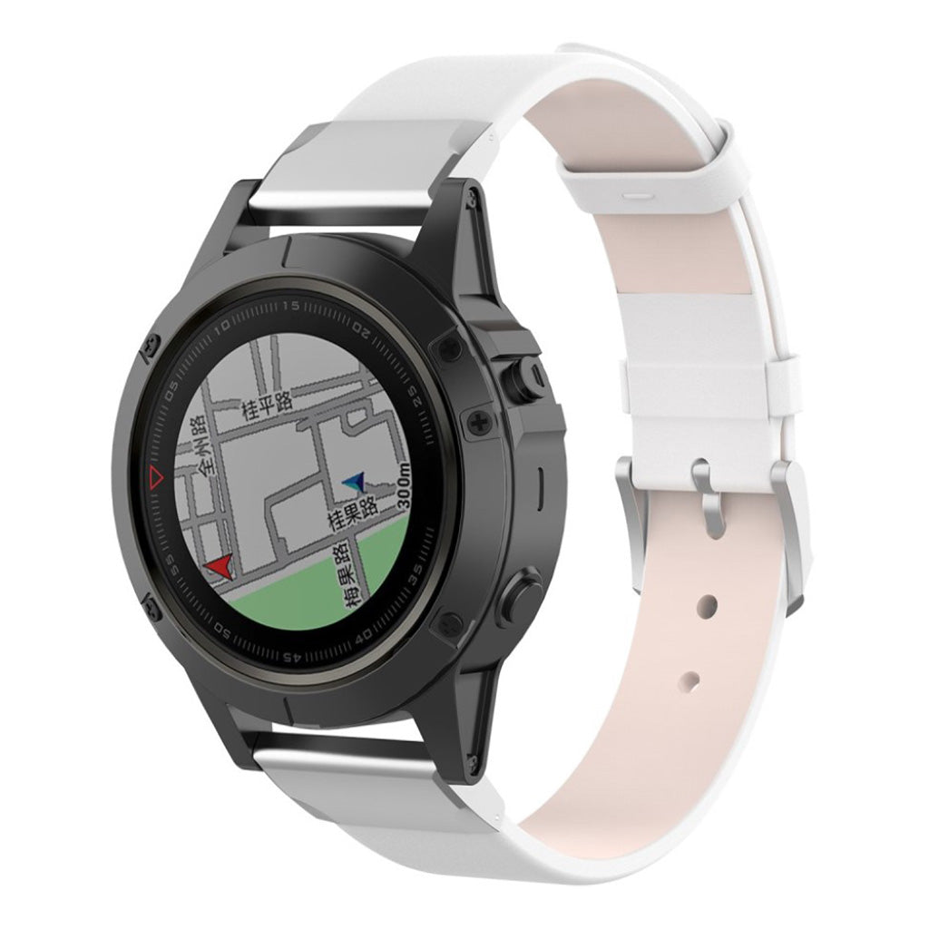 Skøn Garmin Fenix 5X / Garmin Tactix Charlie Kunstlæder Rem - Hvid#serie_2