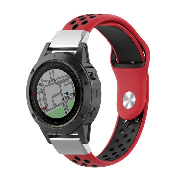 Mega fint Garmin Fenix 5X Silikone Rem - Rød#serie_5