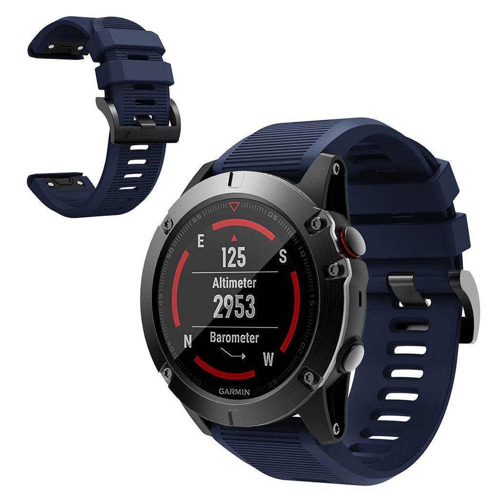 Helt vildt kønt Garmin Fenix 5X Silikone Rem - Blå#serie_11