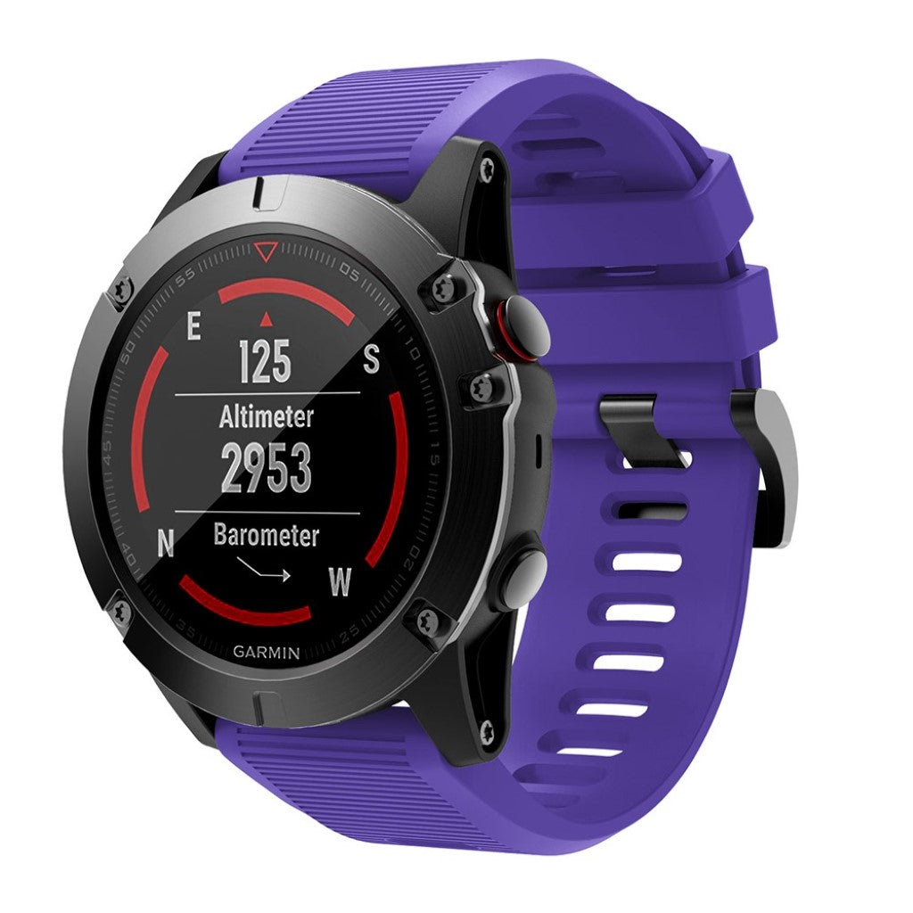 Helt vildt kønt Garmin Fenix 5X Silikone Rem - Lilla#serie_12