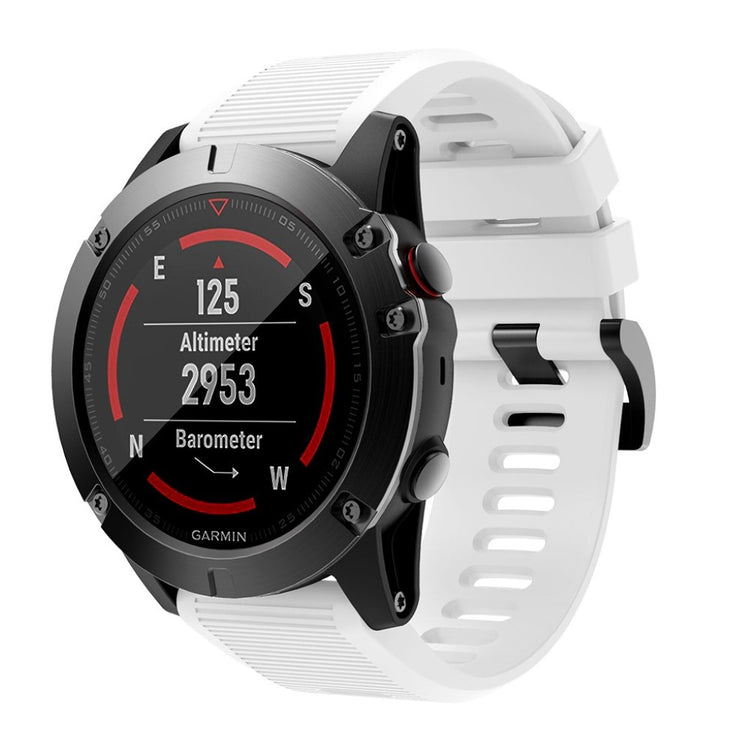 Helt vildt kønt Garmin Fenix 5X Silikone Rem - Hvid#serie_2