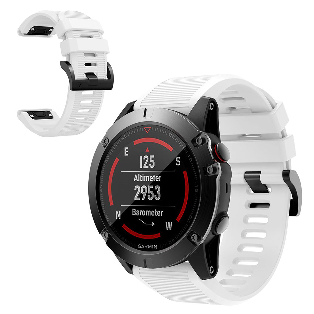 Helt vildt kønt Garmin Fenix 5X Silikone Rem - Hvid#serie_2