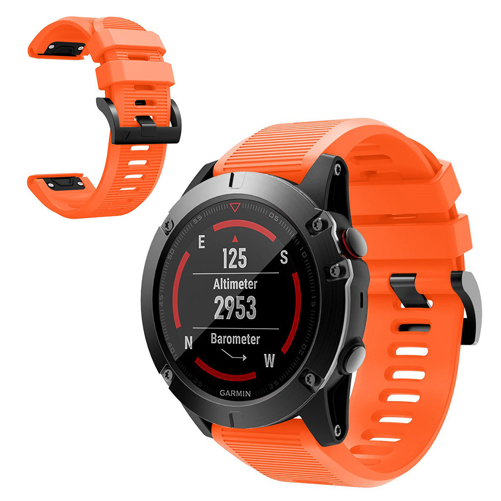 Helt vildt kønt Garmin Fenix 5X Silikone Rem - Orange#serie_4