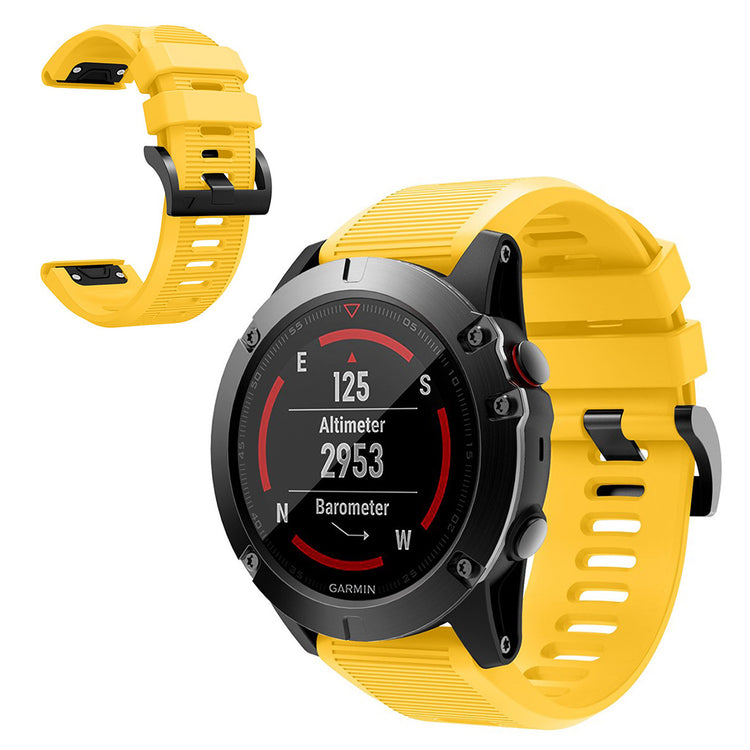 Helt vildt kønt Garmin Fenix 5X Silikone Rem - Gul#serie_6