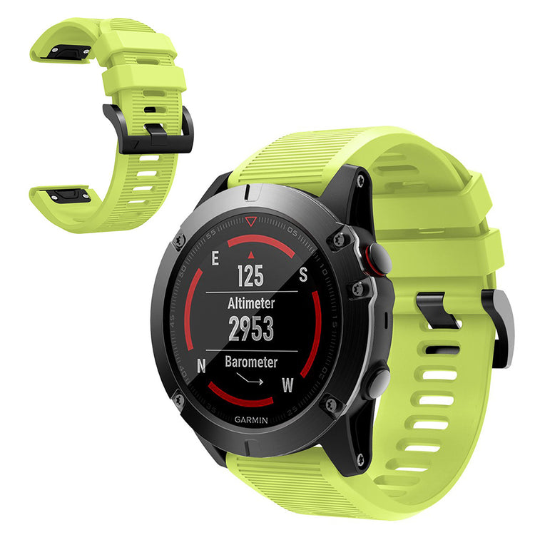 Helt vildt kønt Garmin Fenix 5X Silikone Rem - Grøn#serie_8