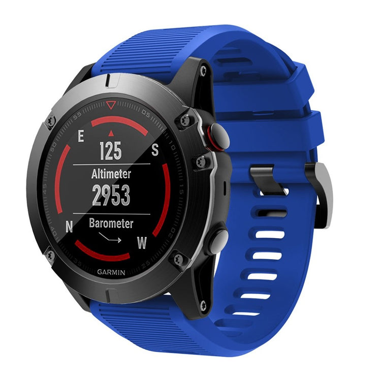 Helt vildt kønt Garmin Fenix 5X Silikone Rem - Blå#serie_9