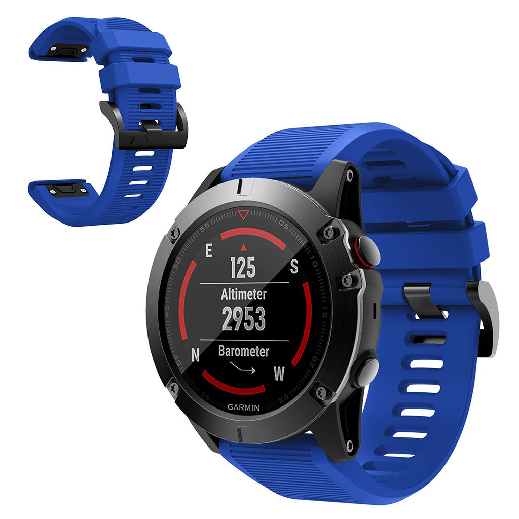 Helt vildt kønt Garmin Fenix 5X Silikone Rem - Blå#serie_9