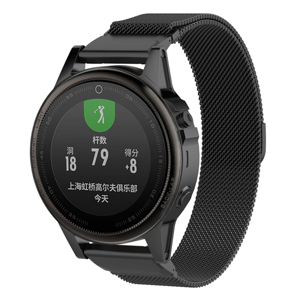 Mega slidstærk Garmin Fenix 5S Metal Rem - Sort#serie_4