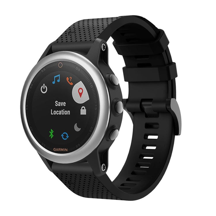 Vildt skøn Garmin Fenix 5S Silikone Rem - Sort#serie_1