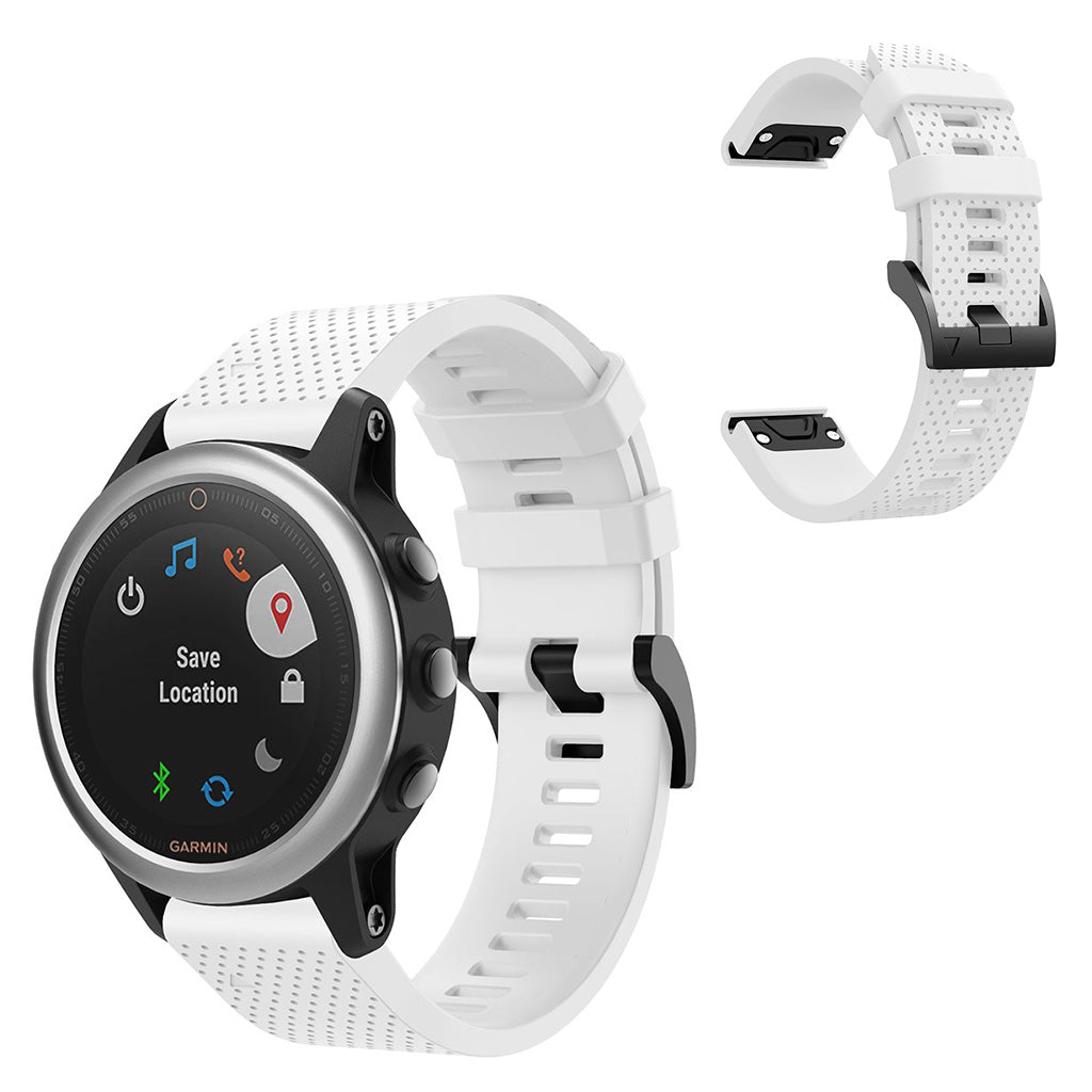 Vildt skøn Garmin Fenix 5S Silikone Rem - Hvid#serie_2