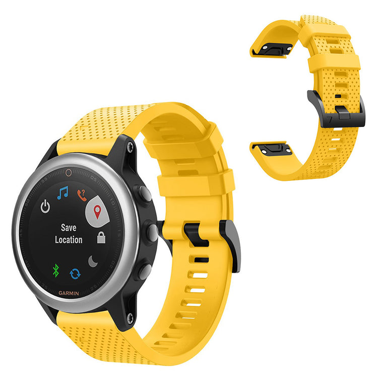 Vildt skøn Garmin Fenix 5S Silikone Rem - Gul#serie_6