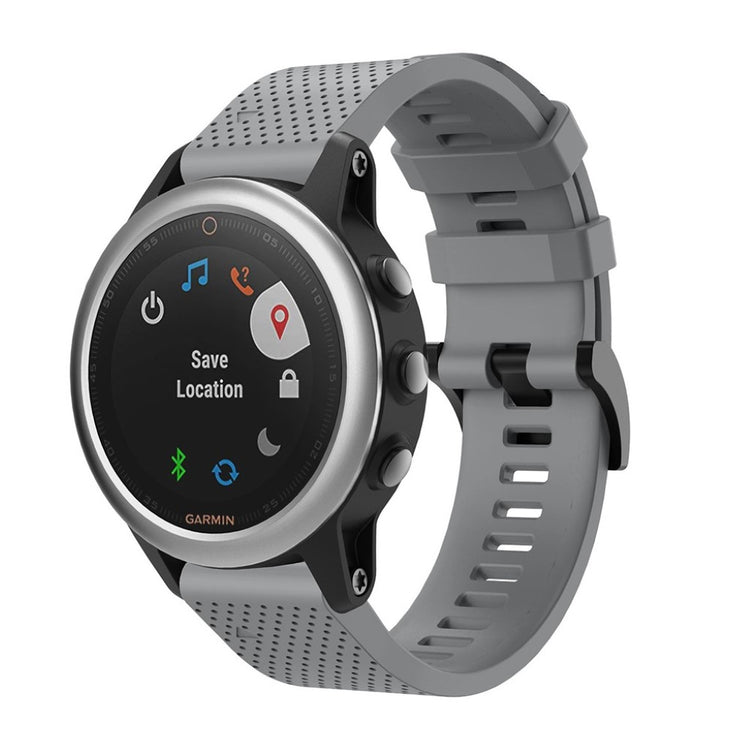 Vildt skøn Garmin Fenix 5S Silikone Rem - Sølv#serie_7