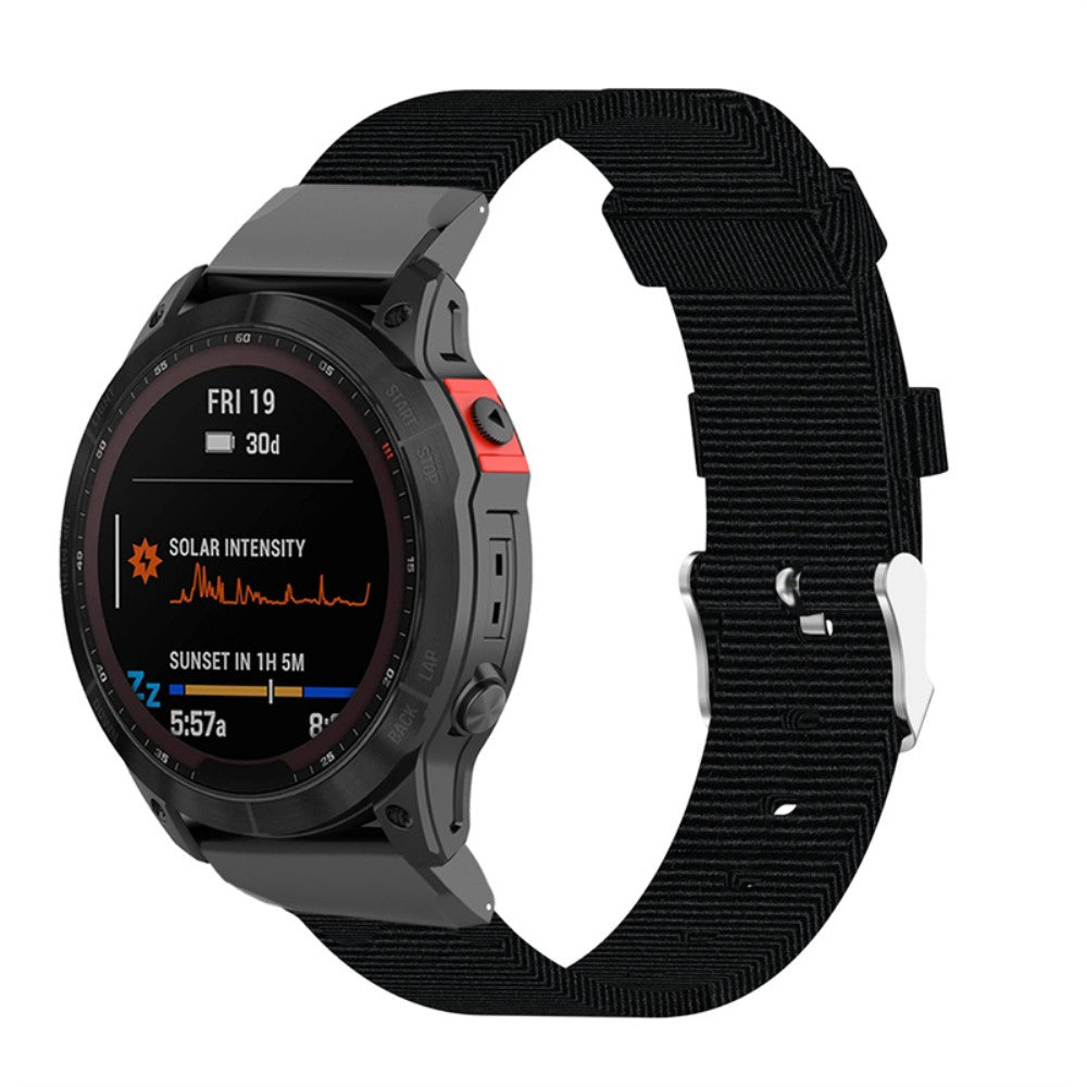 Rigtigt pænt Universal Garmin Nylon Rem - Sort#serie_2