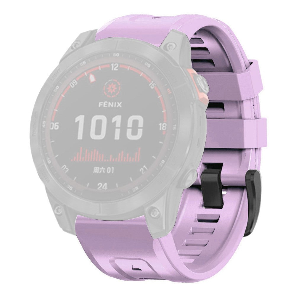 Rigtigt fantastisk Garmin Fenix 7 Silikone Rem - Lilla#serie_10