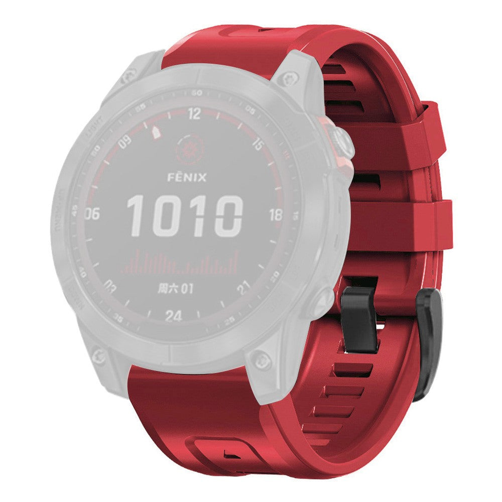 Rigtigt fantastisk Garmin Fenix 7 Silikone Rem - Rød#serie_4