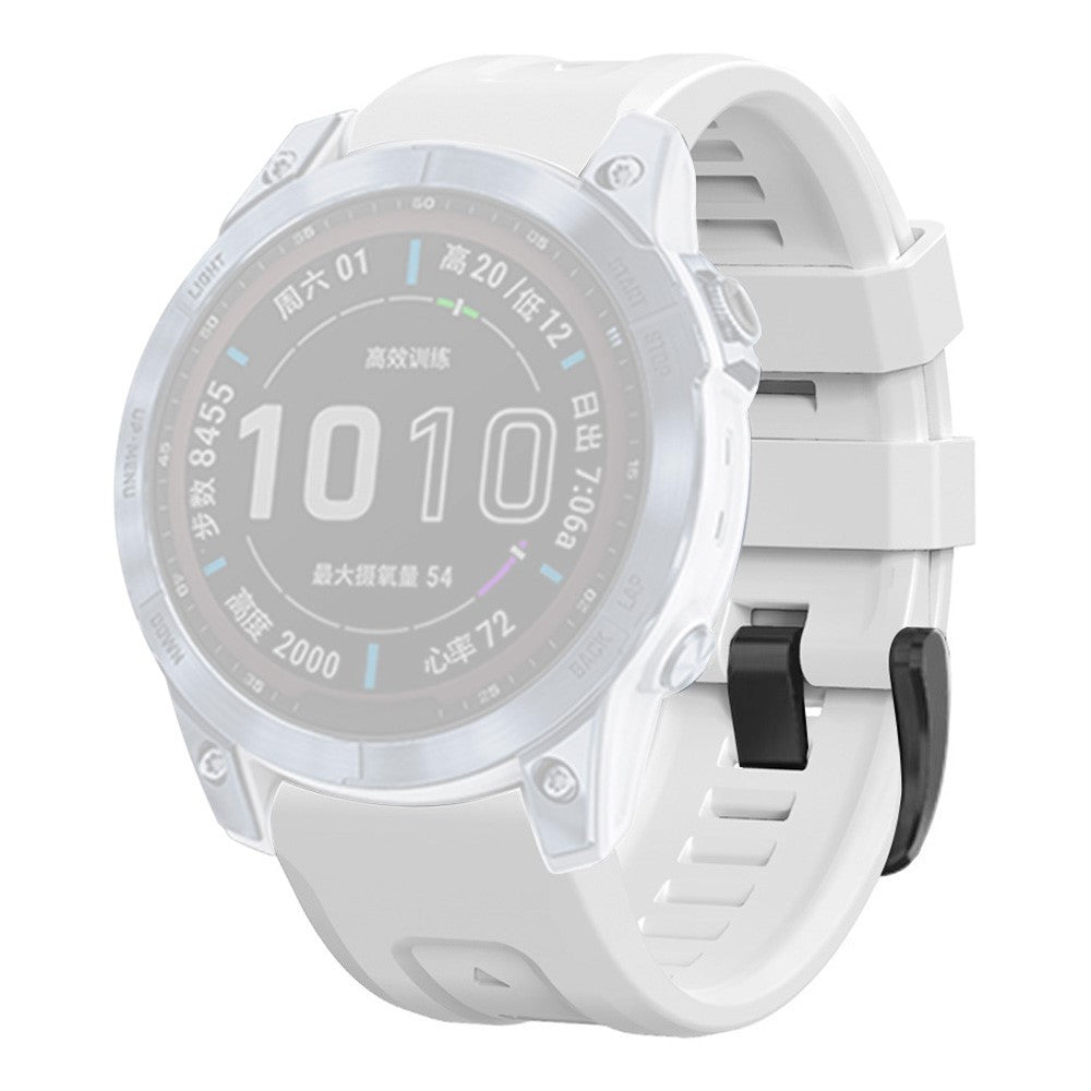 Rigtigt fantastisk Garmin Fenix 7 Silikone Rem - Hvid#serie_5