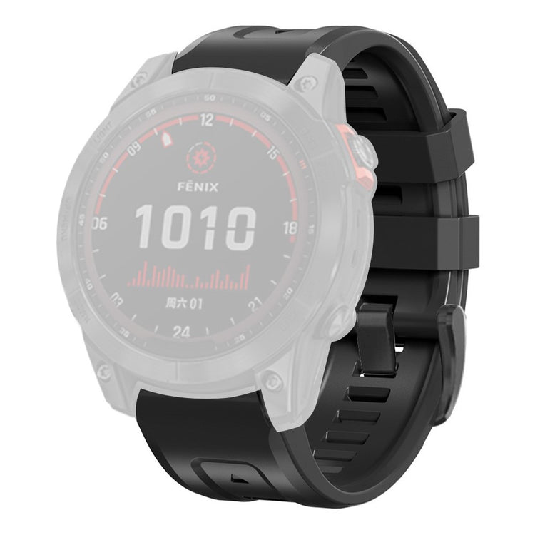 Rigtigt fantastisk Garmin Fenix 7 Silikone Rem - Sort#serie_7