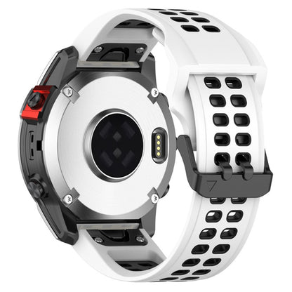 Garmin Enduro 2 / Tactix 7 / Fenix 7 dual color silicone watch strap - White / Black#serie_1