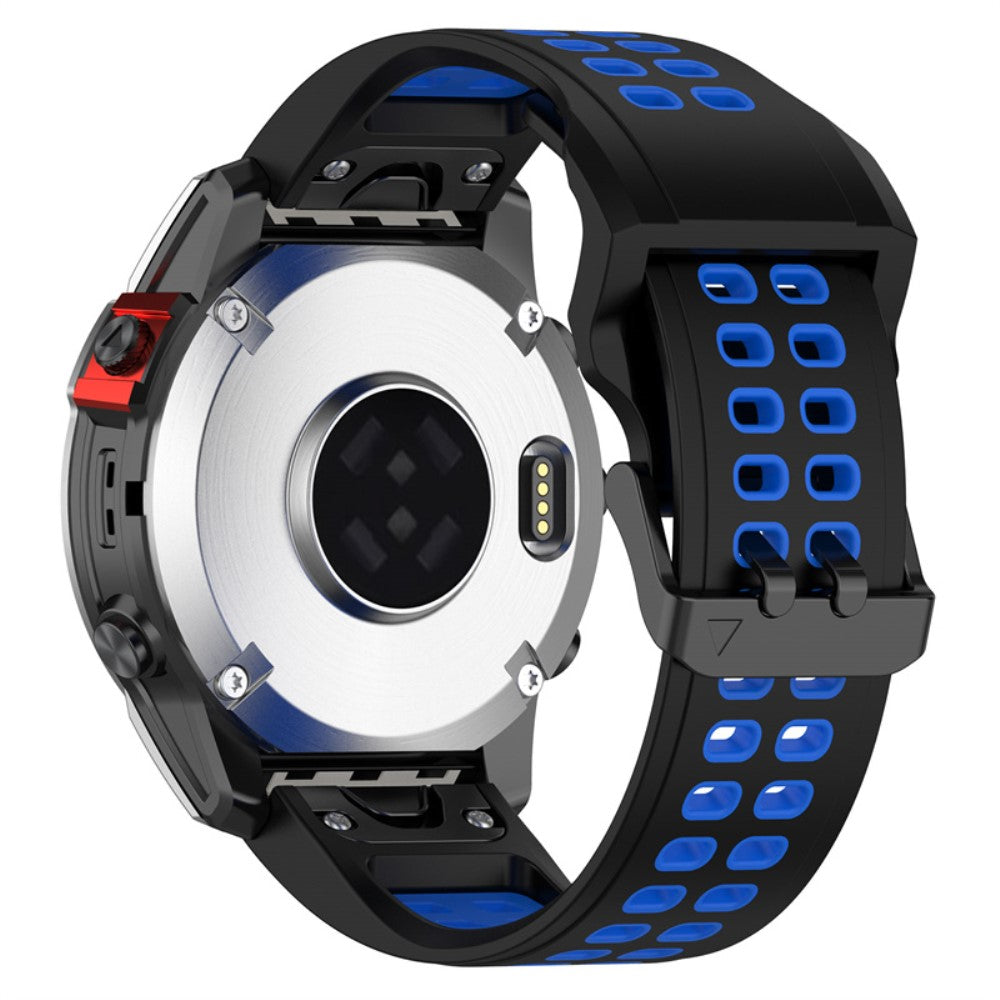 Garmin Enduro 2 / Tactix 7 / Fenix 7 dual color silicone watch strap - Black / Blue#serie_4