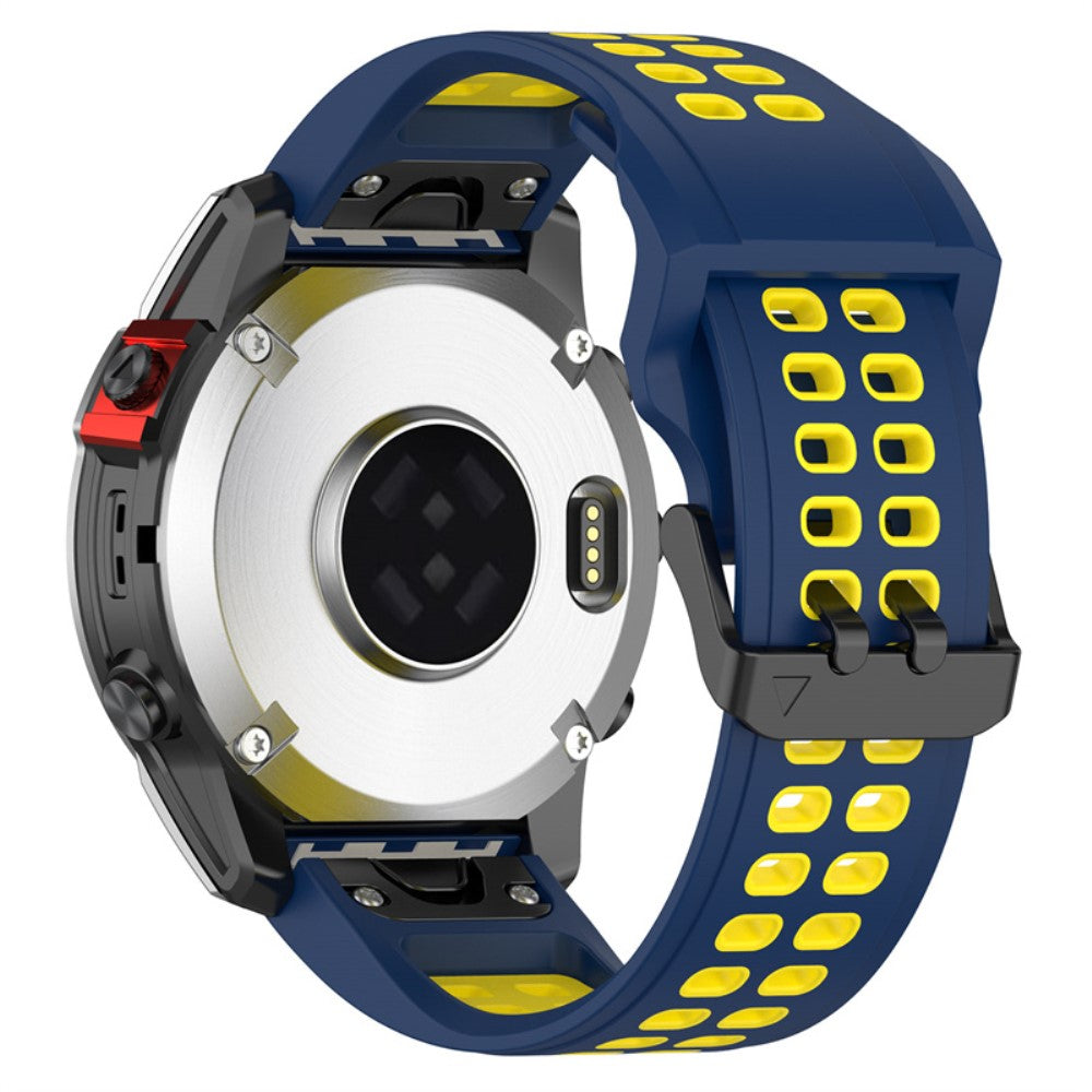 Garmin Enduro 2 / Tactix 7 / Fenix 7 dual color silicone watch strap - Blue / Yellow#serie_8