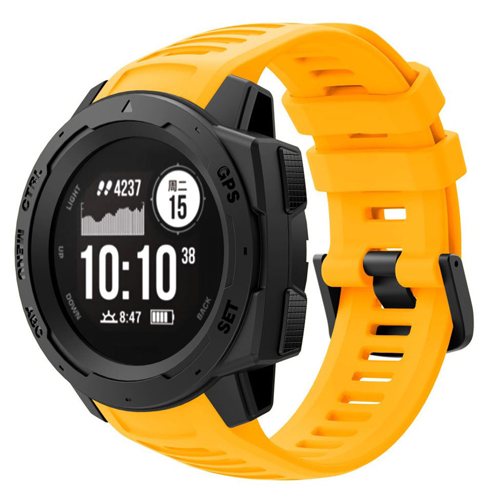 Skøn Garmin Instinct Silikone Rem - Gul#serie_4