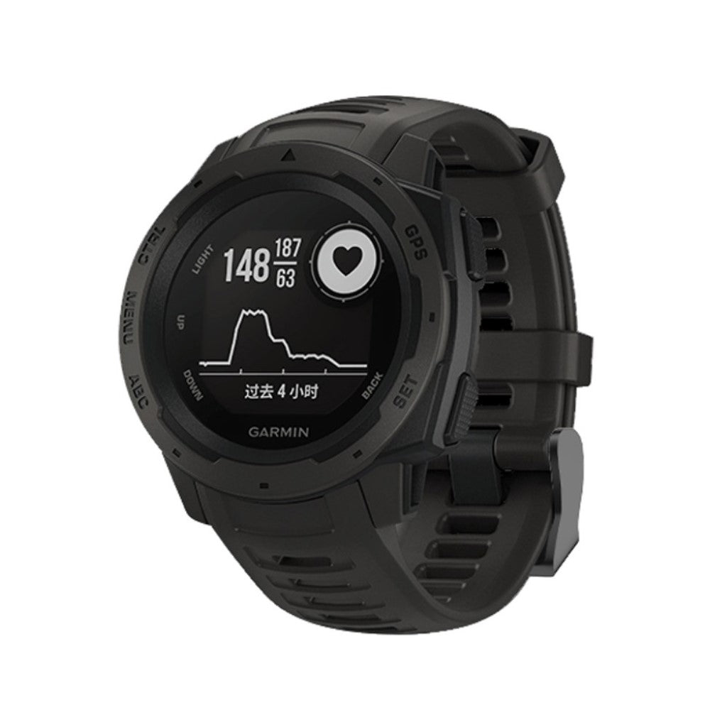 Super sejt Garmin Instinct Silikone Rem - Sort#serie_1