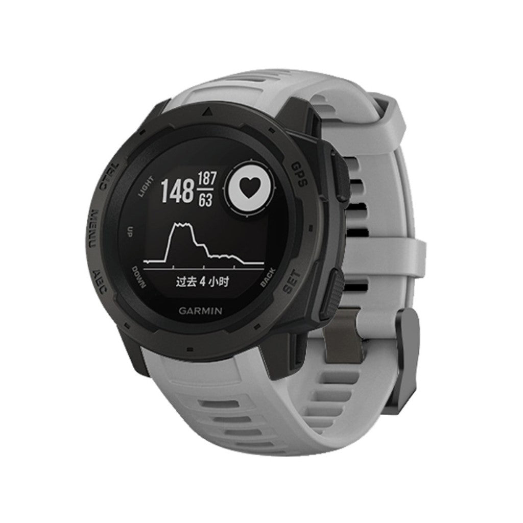 Super sejt Garmin Instinct Silikone Rem - Sølv#serie_2