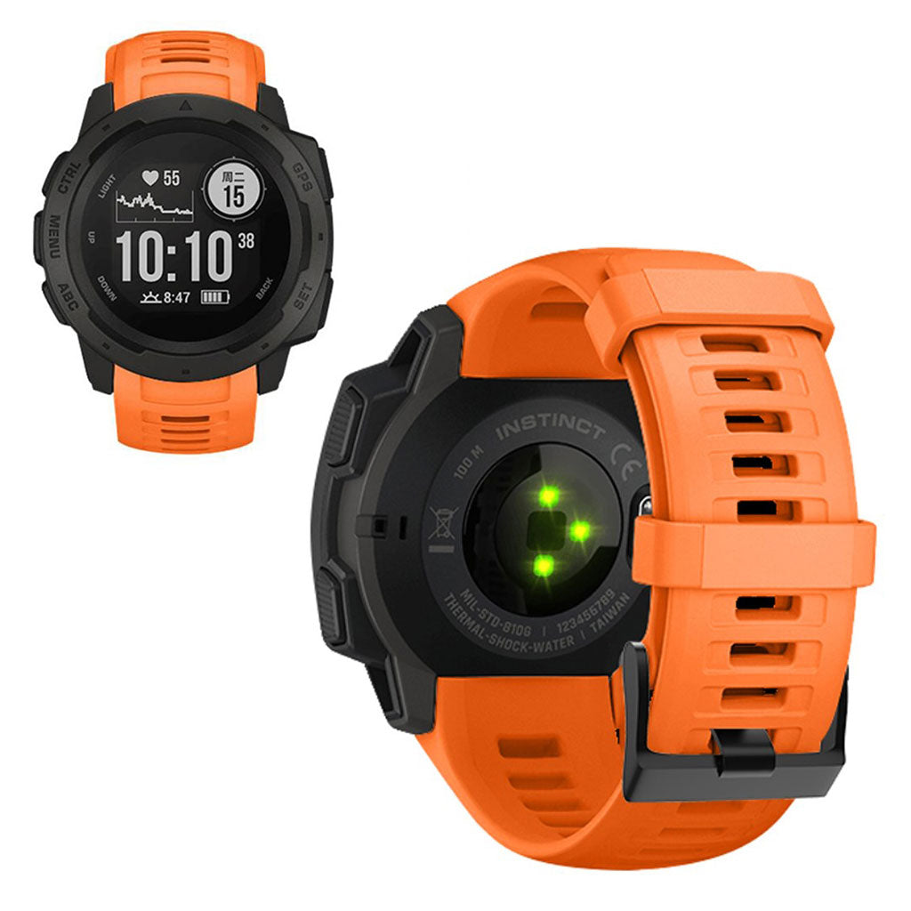 Super sejt Garmin Instinct Silikone Rem - Orange#serie_4