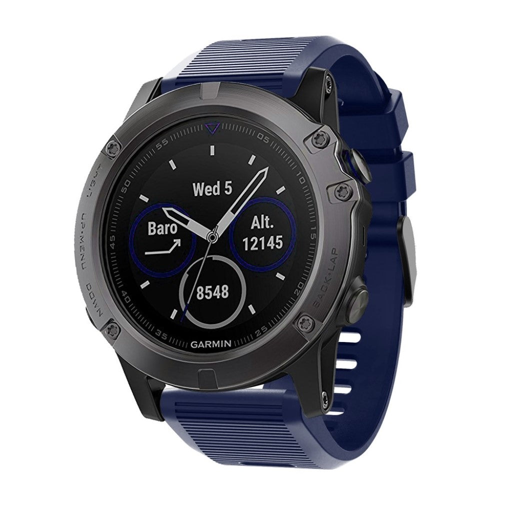 Super godt Garmin Fenix 5X Plus Silikone Rem - Blå#serie_11