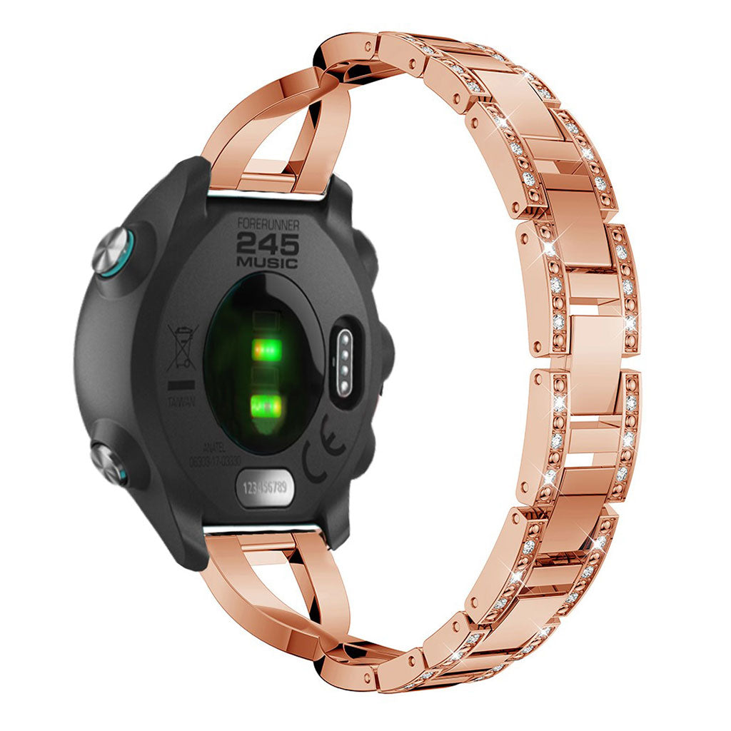 Tidsløst Garmin Forerunner 245 Metal og Rhinsten Rem - Pink#serie_3