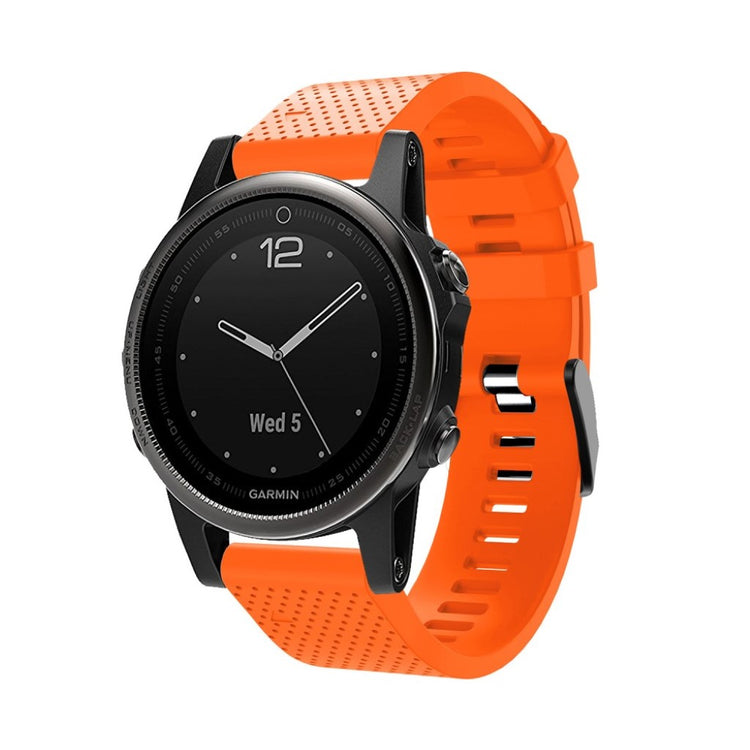 Mega hårdfør Garmin Fenix 5S Plus Silikone Rem - Orange#serie_4