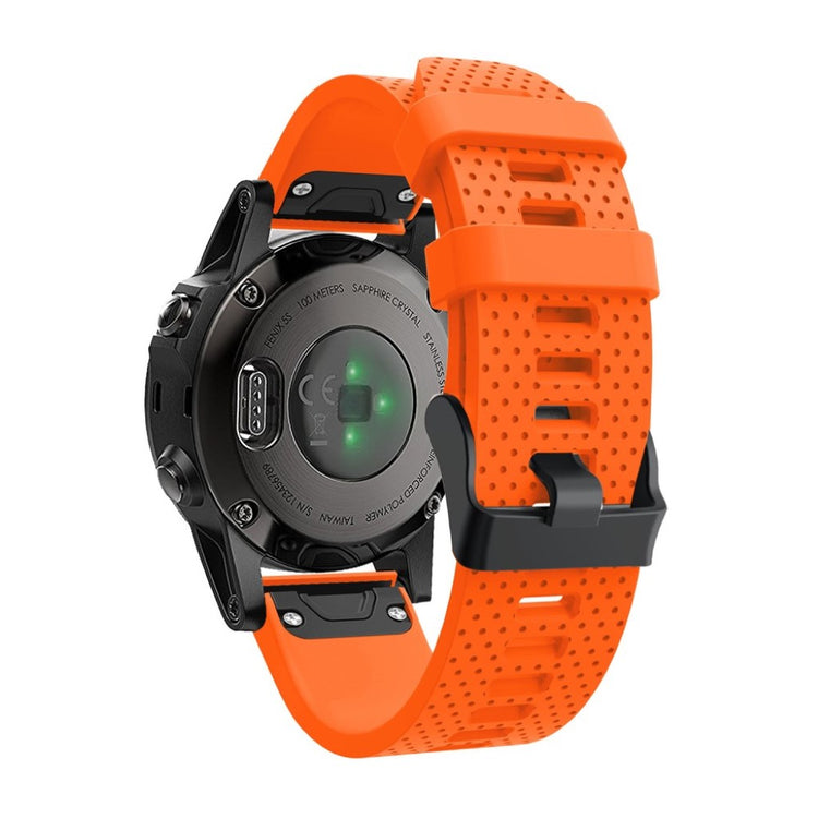 Mega hårdfør Garmin Fenix 5S Plus Silikone Rem - Orange#serie_4