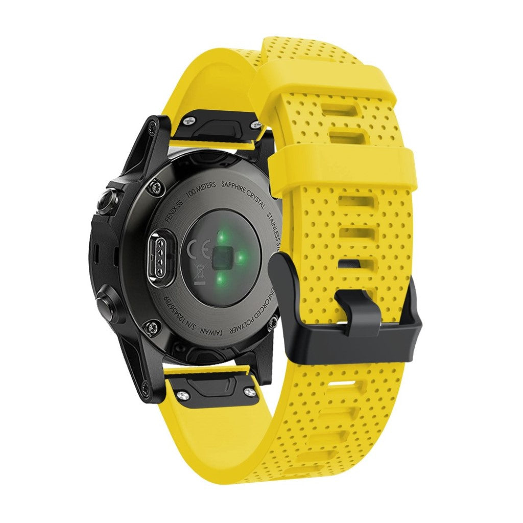 Mega hårdfør Garmin Fenix 5S Plus Silikone Rem - Gul#serie_7