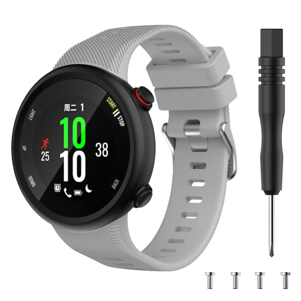 Helt vildt godt Garmin Forerunner 45S Silikone Rem - Sølv#serie_3