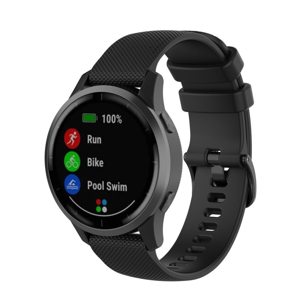 Mega nydelig Garmin Vivoactive 4 Silikone Rem - Sort#serie_1