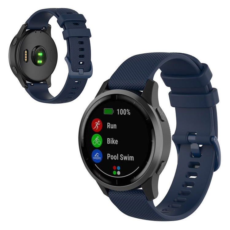 Mega nydelig Garmin Vivoactive 4 Silikone Rem - Blå#serie_10