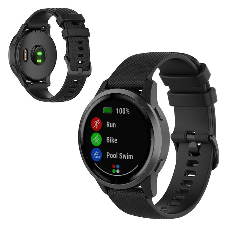 Mega nydelig Garmin Vivoactive 4 Silikone Rem - Sort#serie_1