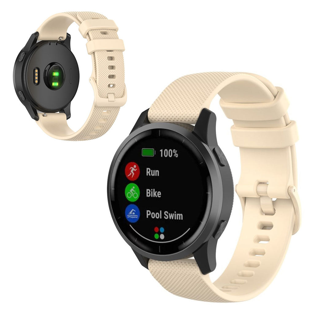 Mega nydelig Garmin Vivoactive 4 Silikone Rem - Beige#serie_6