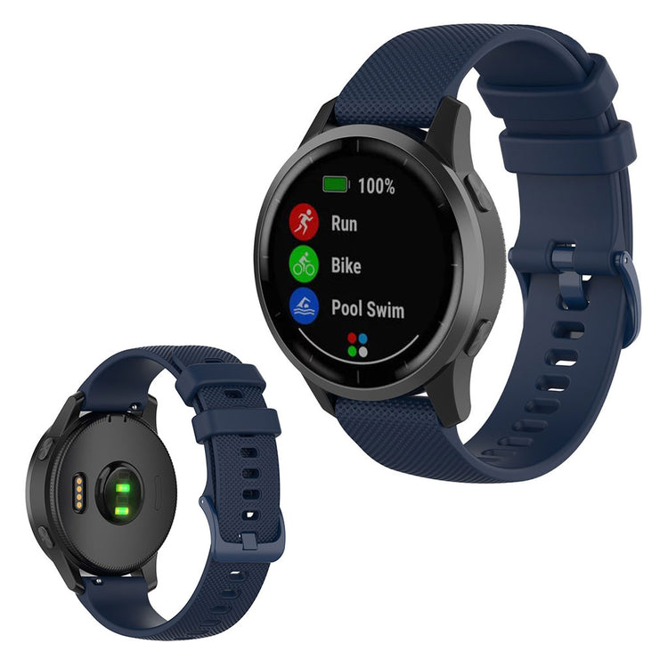 Kønt Garmin Vivoactive 4 Silikone Rem - Blå#serie_10