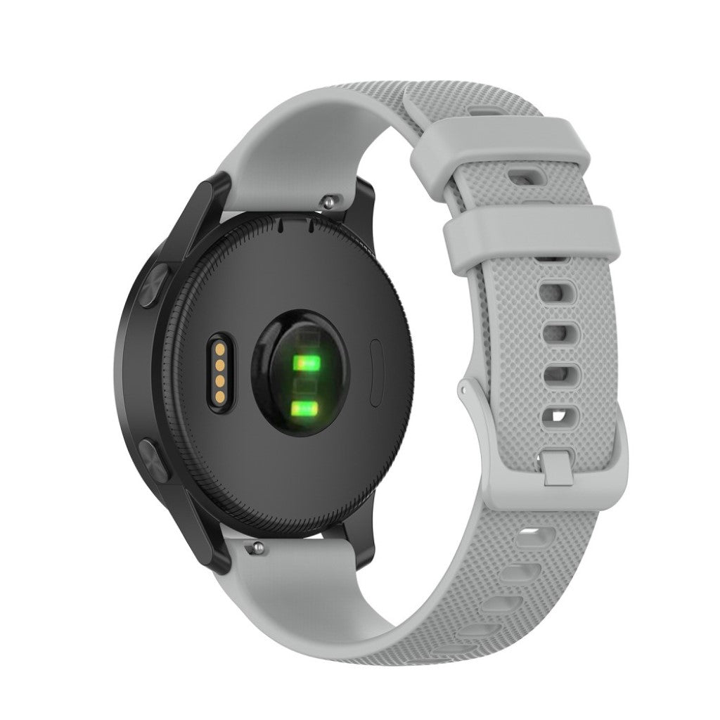 Kønt Garmin Vivoactive 4 Silikone Rem - Sølv#serie_3