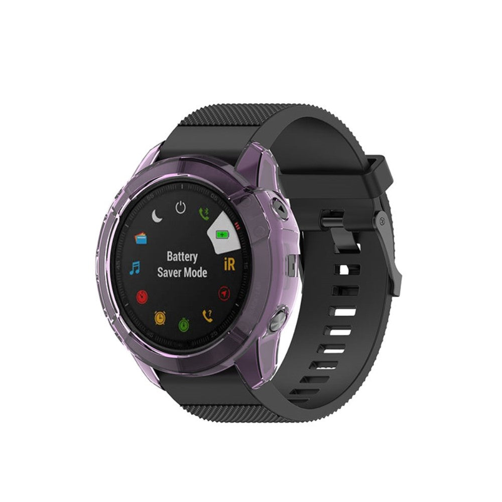 Garmin Fenix 6X / Garmin Fenix 6X Pro Gennemsigtig Silikone Bumper  - Lilla#serie_1