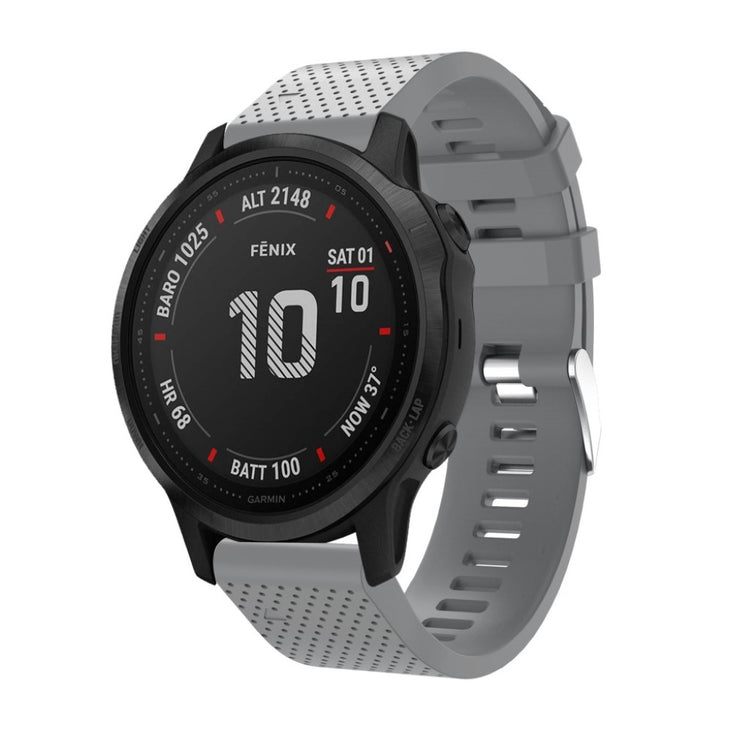 Helt vildt nydelig Garmin Fenix 6S Silikone Rem - Sølv#serie_3