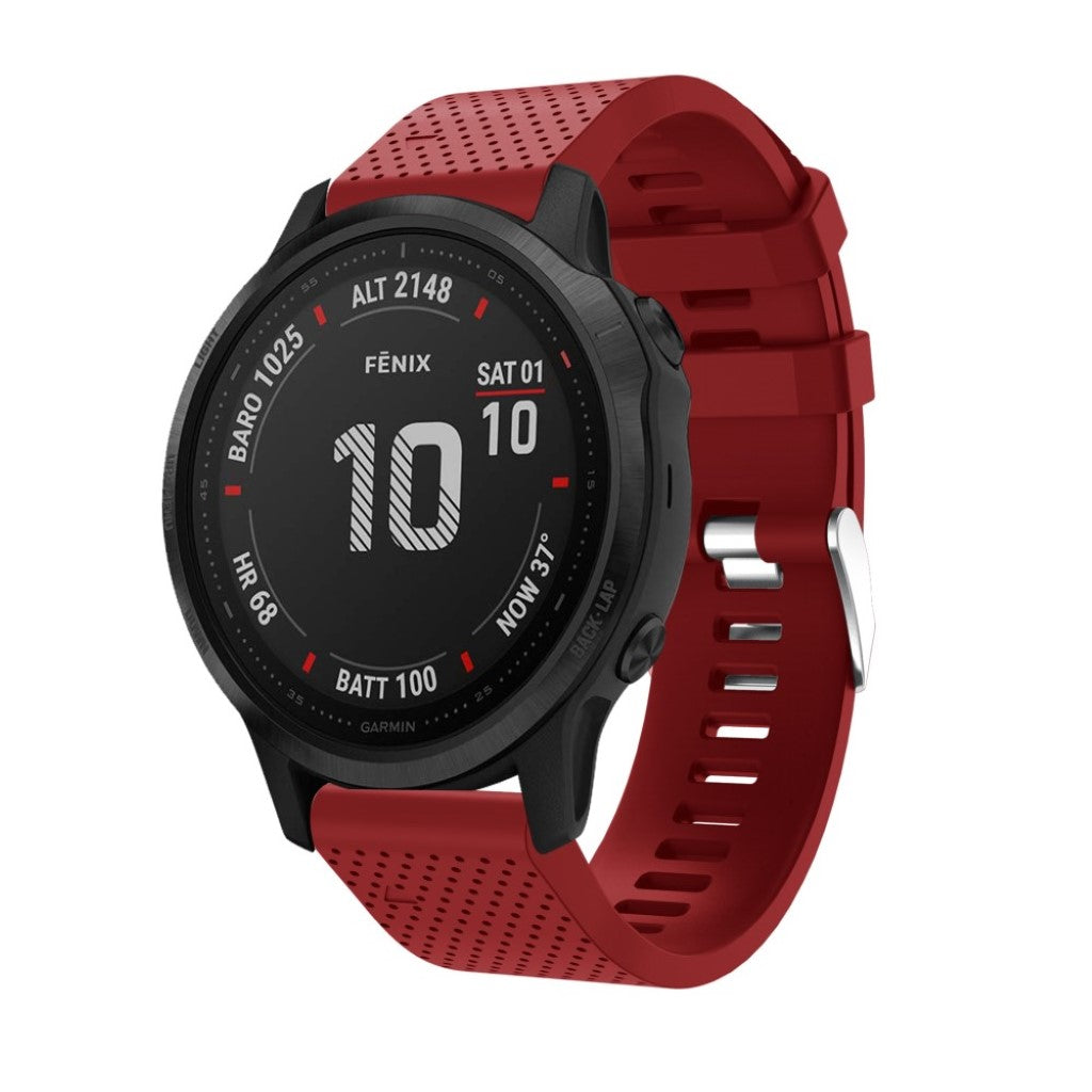 Helt vildt nydelig Garmin Fenix 6S Silikone Rem - Rød#serie_4