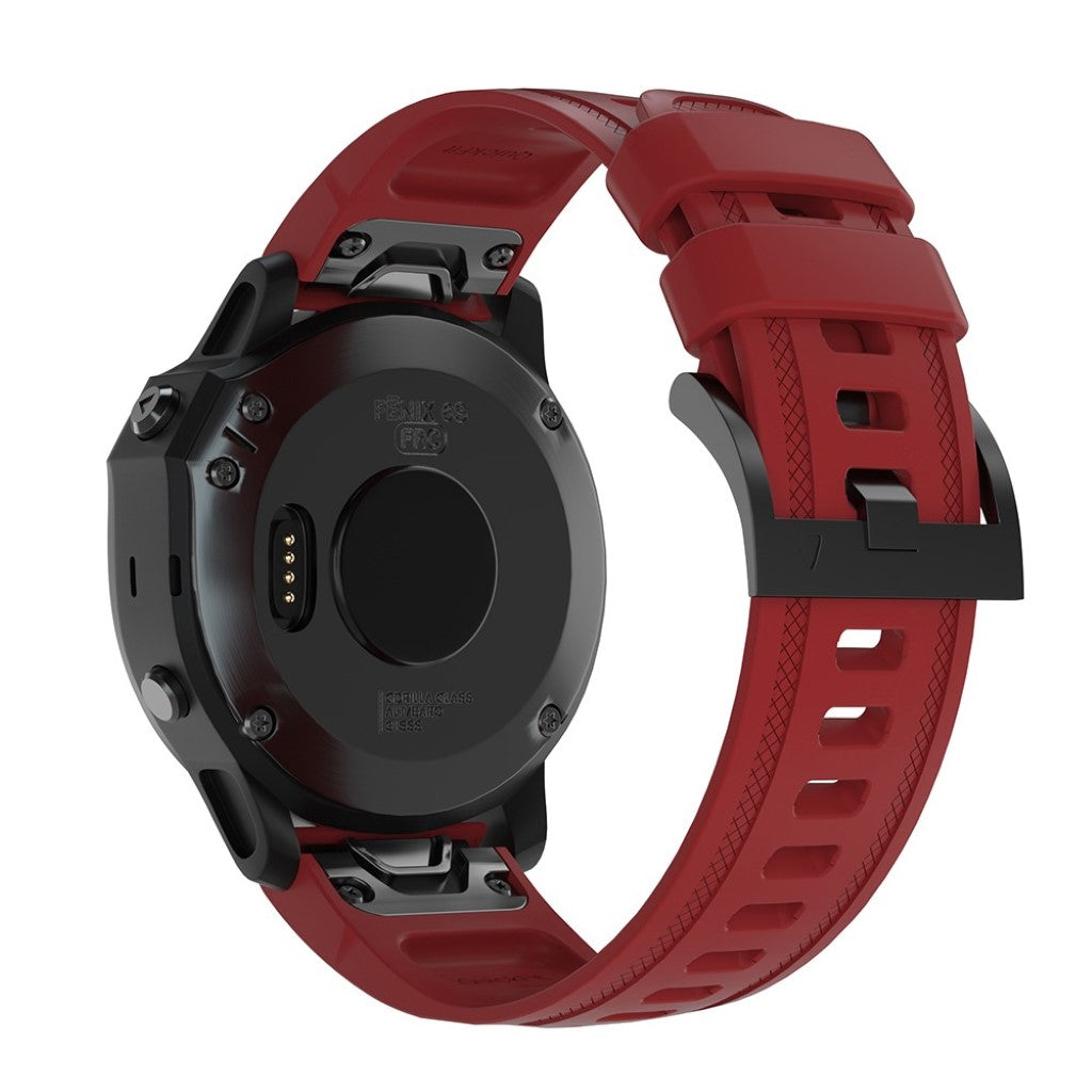 Smuk Garmin Fenix 6S Silikone Rem - Rød#serie_4