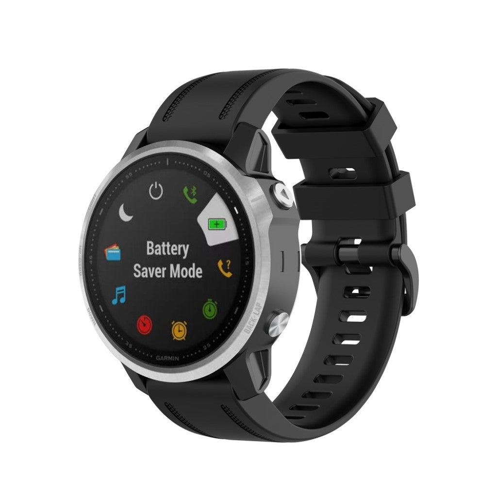 Rigtigt sejt Garmin Fenix 6S Silikone Rem - Sort#serie_1