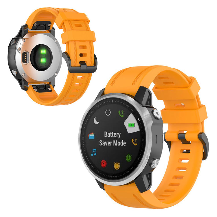 Rigtigt sejt Garmin Fenix 6S Silikone Rem - Gul#serie_4