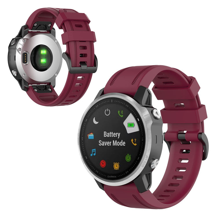 Rigtigt sejt Garmin Fenix 6S Silikone Rem - Rød#serie_6