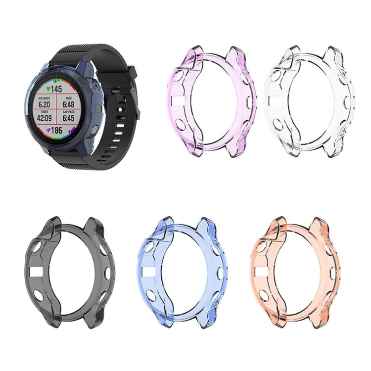 Garmin Fenix 6S / Garmin Fenix 6S Pro Gennemsigtig Silikone Bumper  - Pink#serie_4