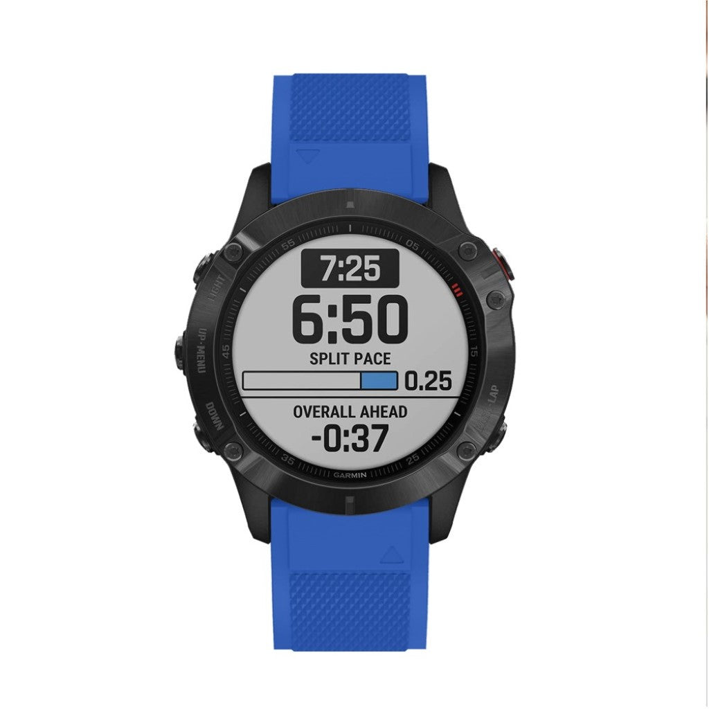 Meget fed Garmin Fenix 6 Silikone Rem - Blå#serie_10